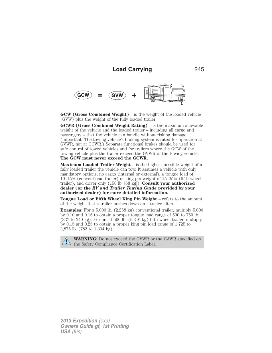 Load carrying 245 | FORD 2013 Expedition v.1 User Manual | Page 245 / 497