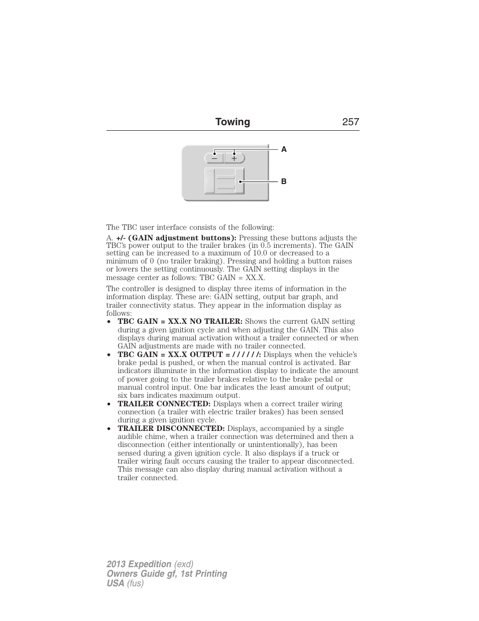 Towing 257 | FORD 2013 Expedition v.1 User Manual | Page 257 / 497