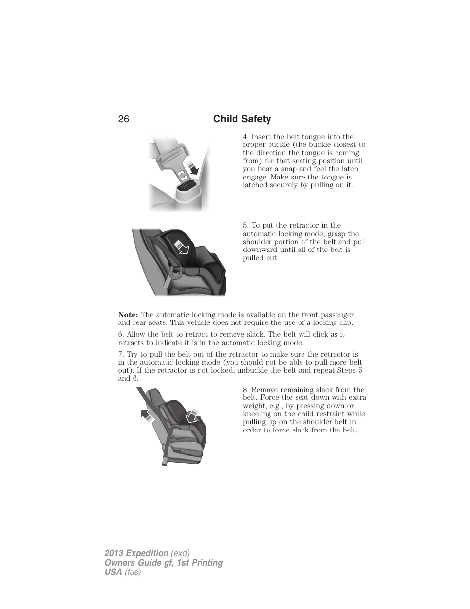 26 child safety | FORD 2013 Expedition v.1 User Manual | Page 26 / 497