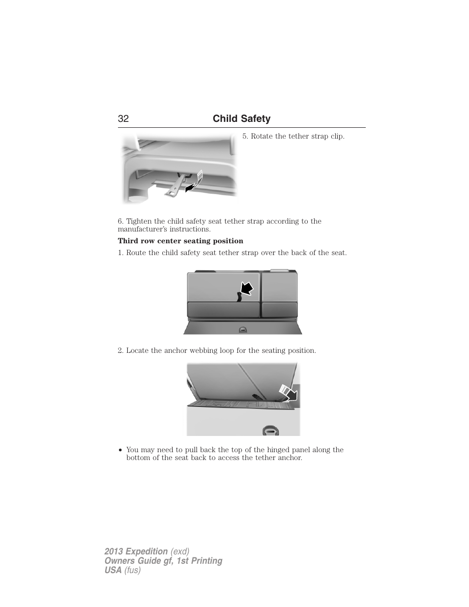 32 child safety | FORD 2013 Expedition v.1 User Manual | Page 32 / 497