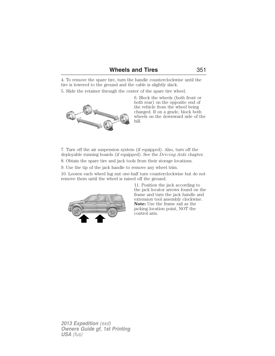 Wheels and tires 351 | FORD 2013 Expedition v.1 User Manual | Page 351 / 497