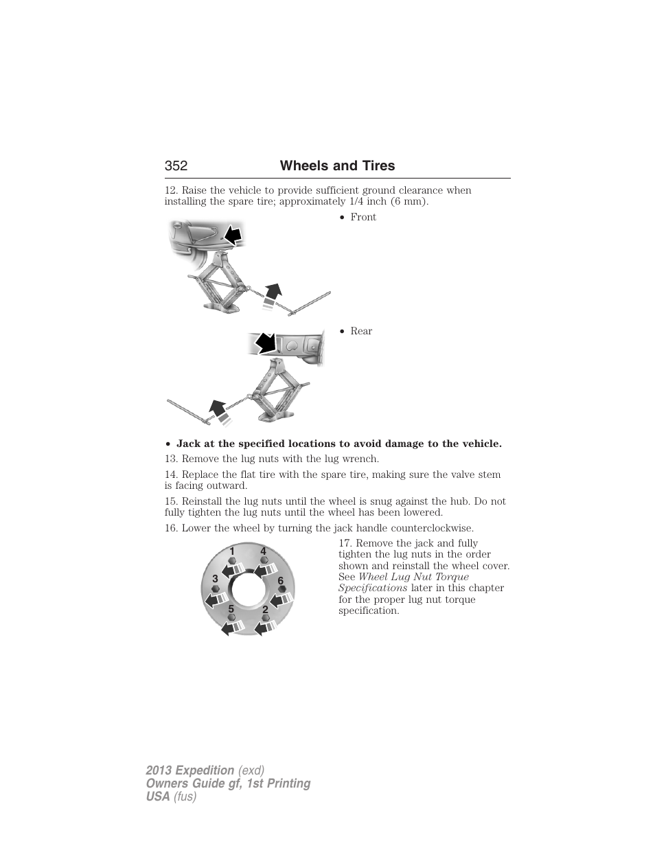 352 wheels and tires | FORD 2013 Expedition v.1 User Manual | Page 352 / 497