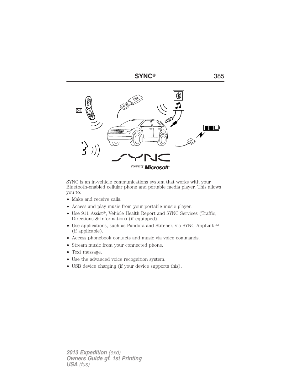 Syncĥ, Sync | FORD 2013 Expedition v.1 User Manual | Page 385 / 497