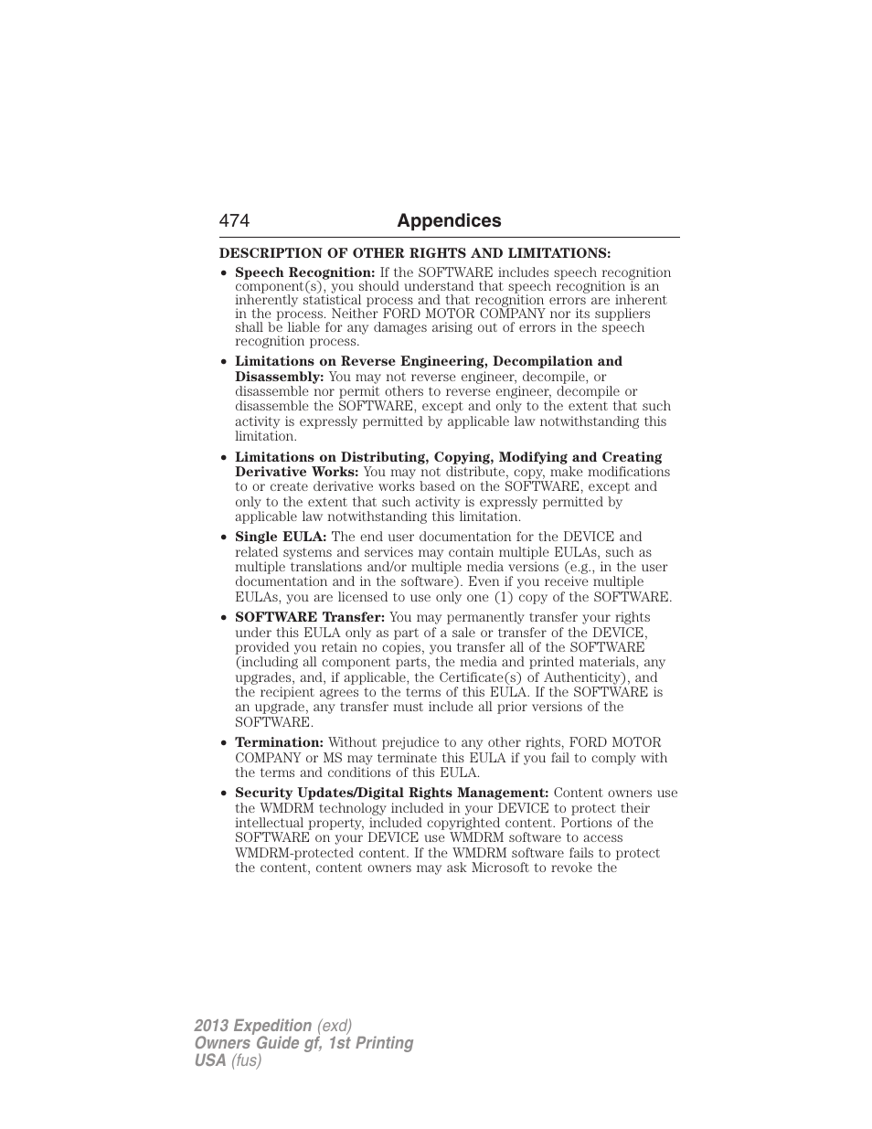 474 appendices | FORD 2013 Expedition v.1 User Manual | Page 474 / 497