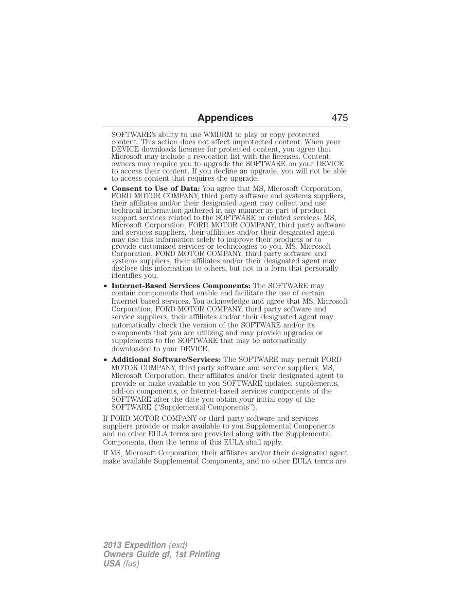 Appendices 475 | FORD 2013 Expedition v.1 User Manual | Page 475 / 497