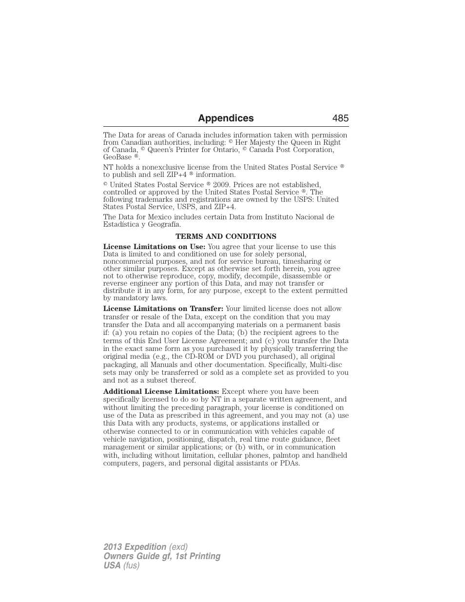 Appendices 485 | FORD 2013 Expedition v.1 User Manual | Page 485 / 497