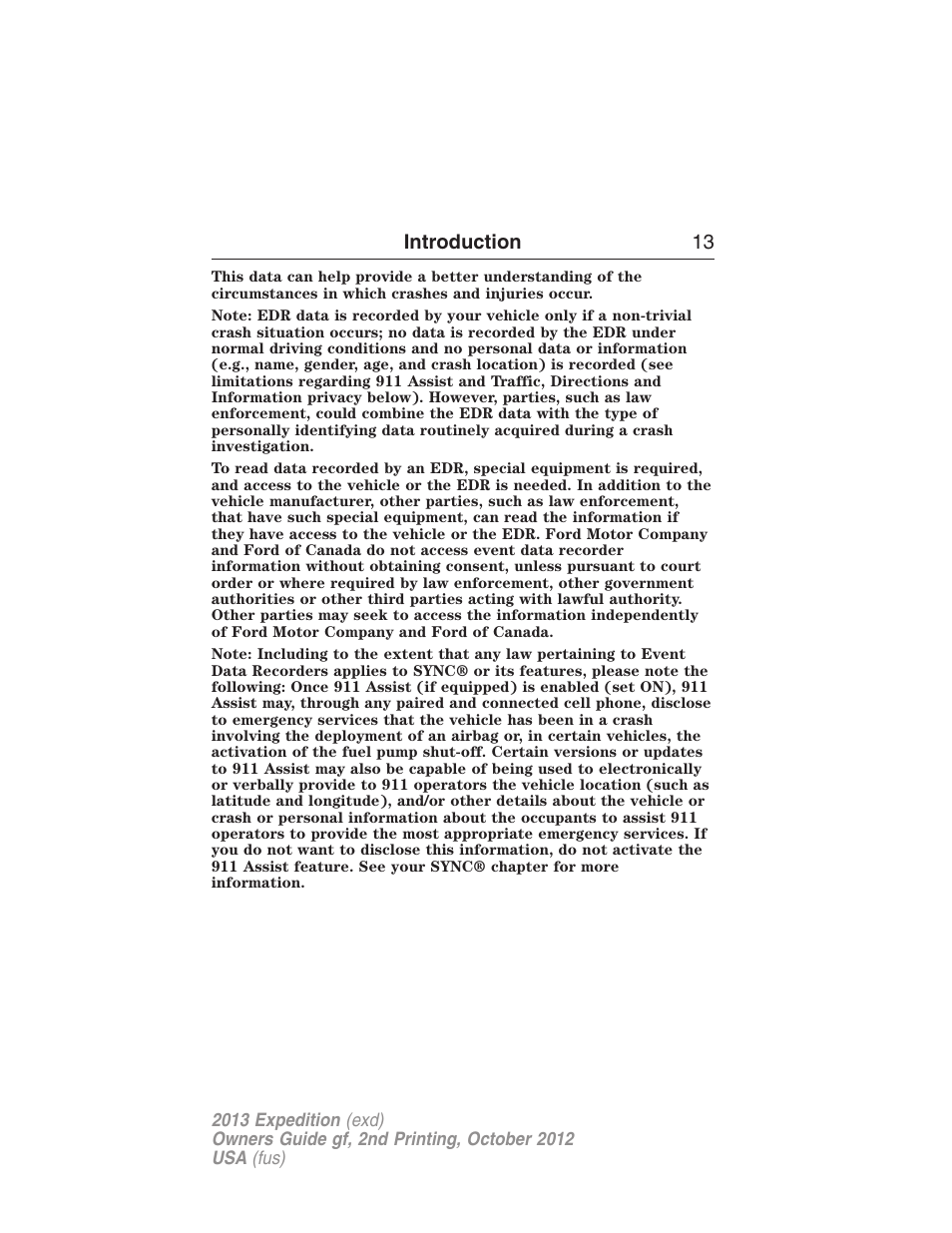 FORD 2013 Expedition v.2 User Manual | Page 14 / 508