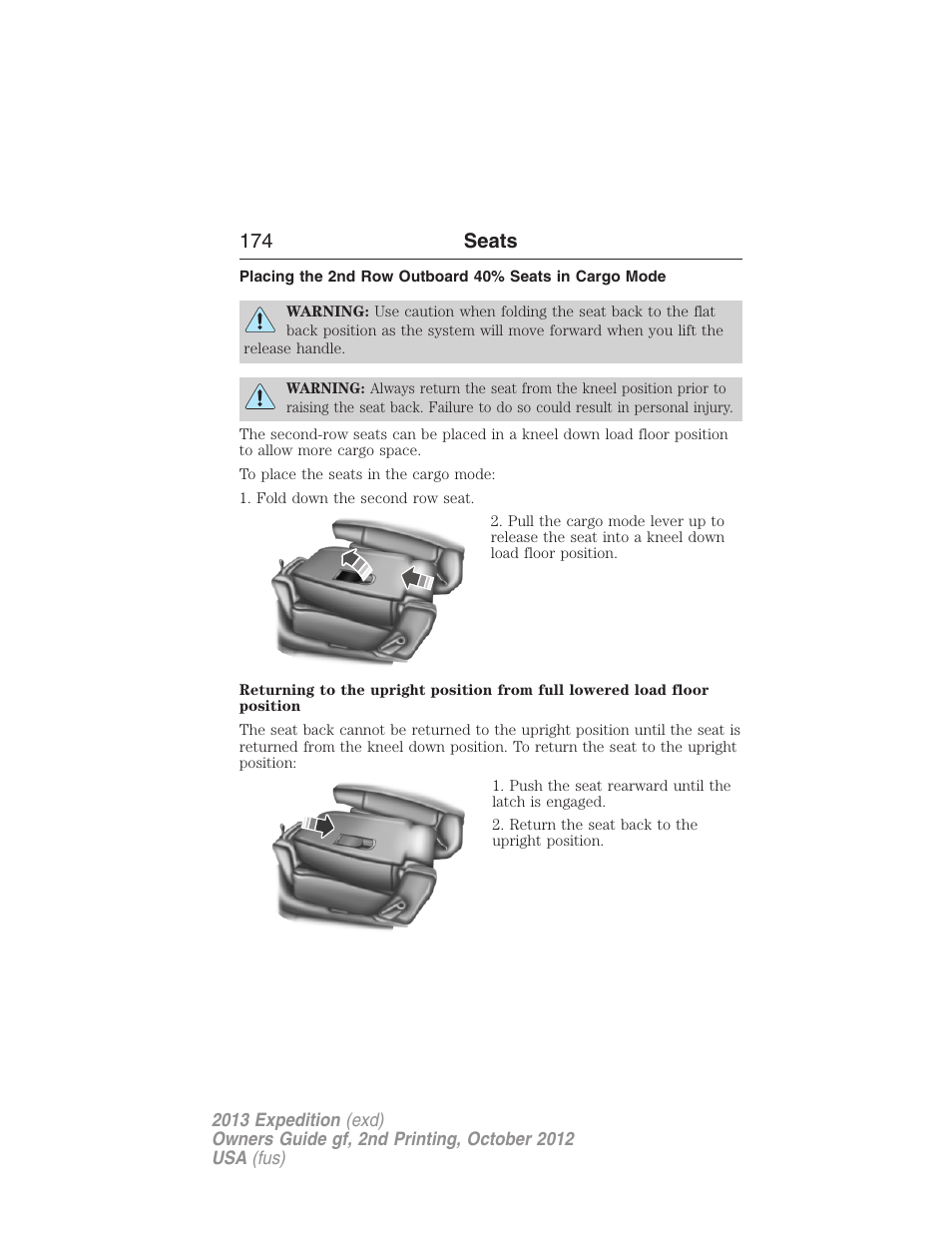 174 seats | FORD 2013 Expedition v.2 User Manual | Page 175 / 508