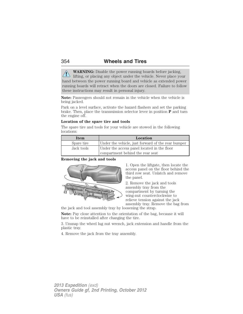 354 wheels and tires | FORD 2013 Expedition v.2 User Manual | Page 355 / 508