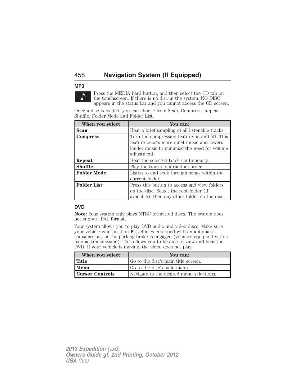 458 navigation system (if equipped) | FORD 2013 Expedition v.2 User Manual | Page 459 / 508