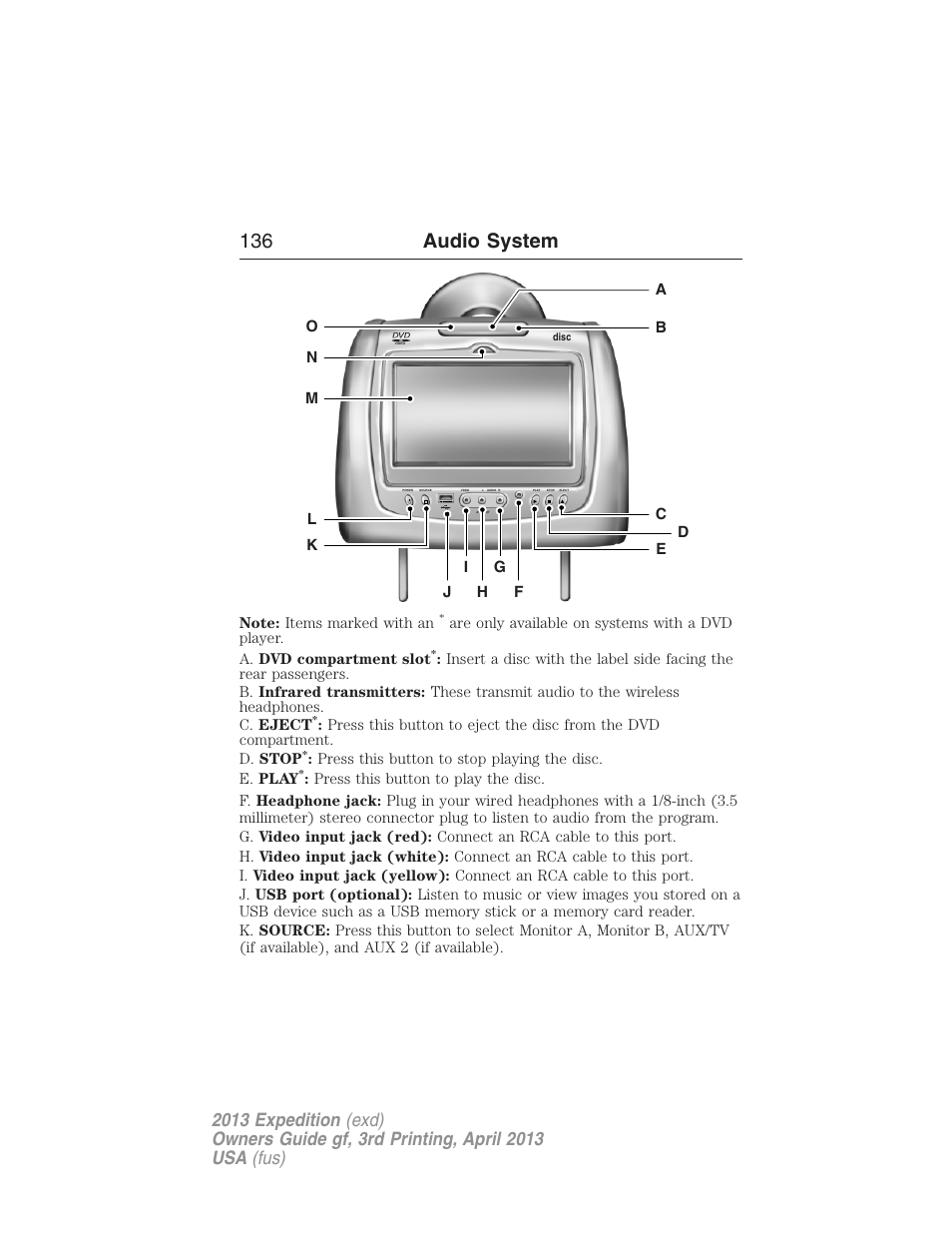 136 audio system | FORD 2013 Expedition v.3 User Manual | Page 137 / 515