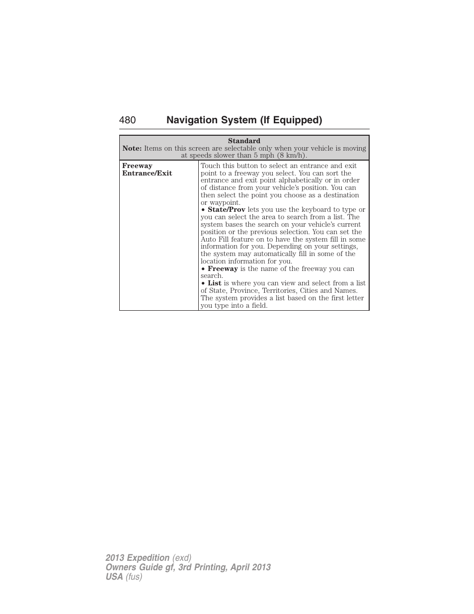 480 navigation system (if equipped) | FORD 2013 Expedition v.3 User Manual | Page 481 / 515