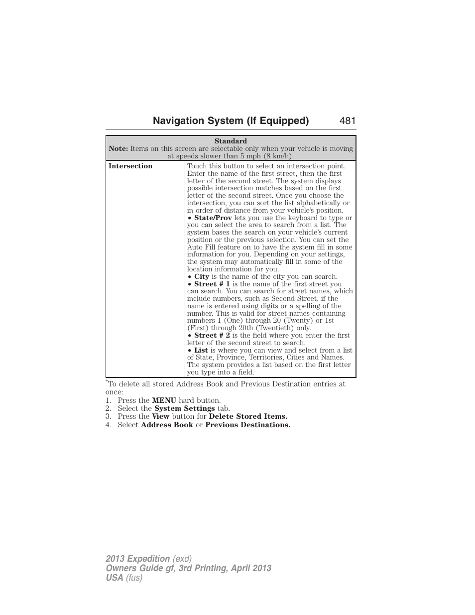 Navigation system (if equipped) 481 | FORD 2013 Expedition v.3 User Manual | Page 482 / 515