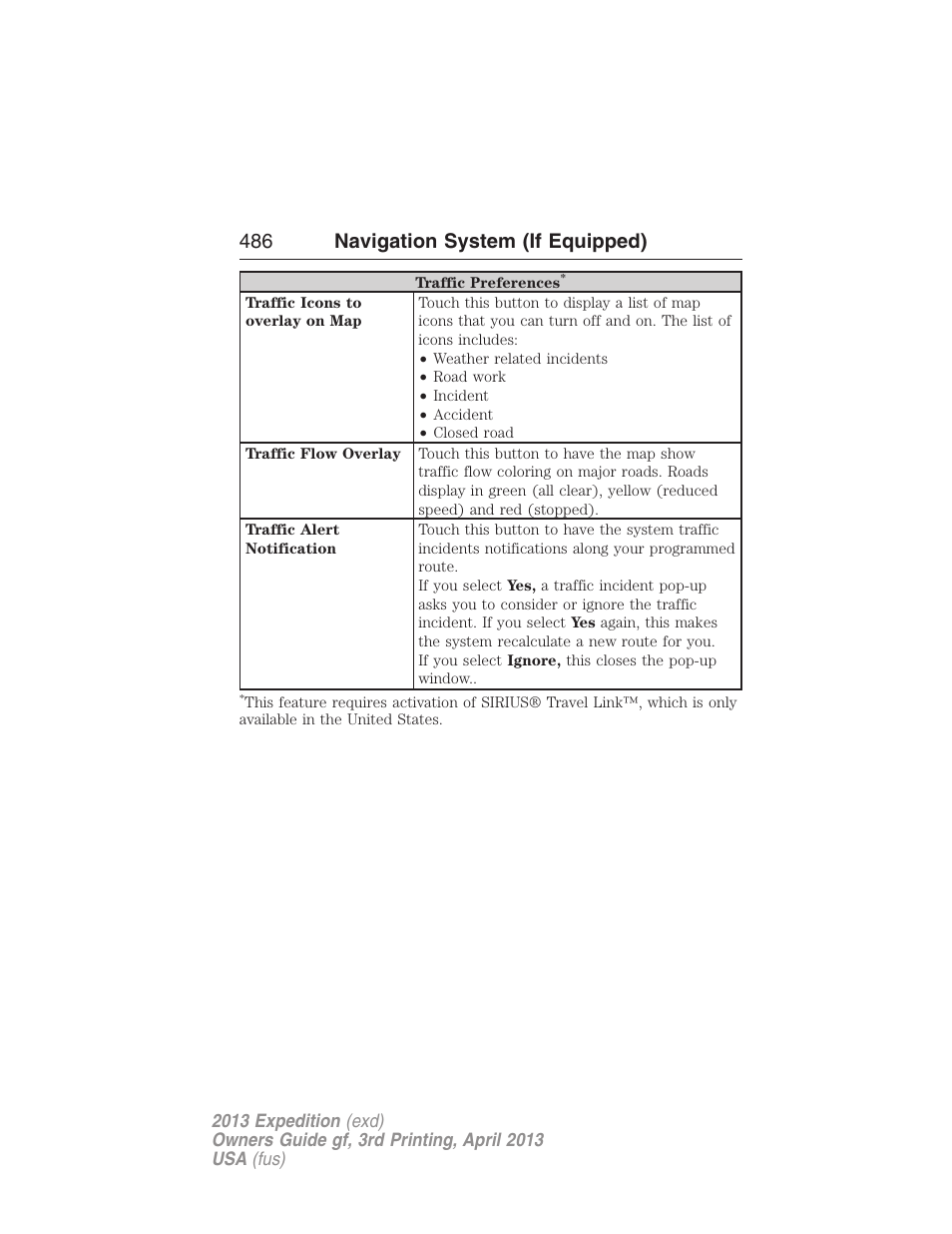 486 navigation system (if equipped) | FORD 2013 Expedition v.3 User Manual | Page 487 / 515