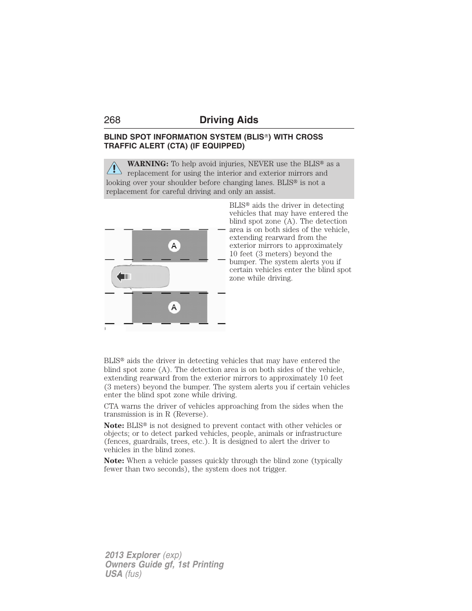 268 driving aids | FORD 2013 Explorer v.1 User Manual | Page 268 / 576