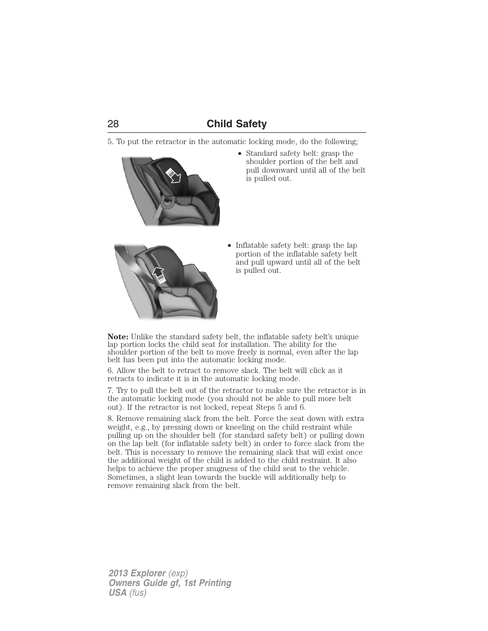 28 child safety | FORD 2013 Explorer v.1 User Manual | Page 28 / 576