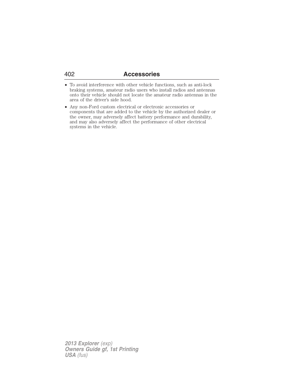 FORD 2013 Explorer v.1 User Manual | Page 402 / 576