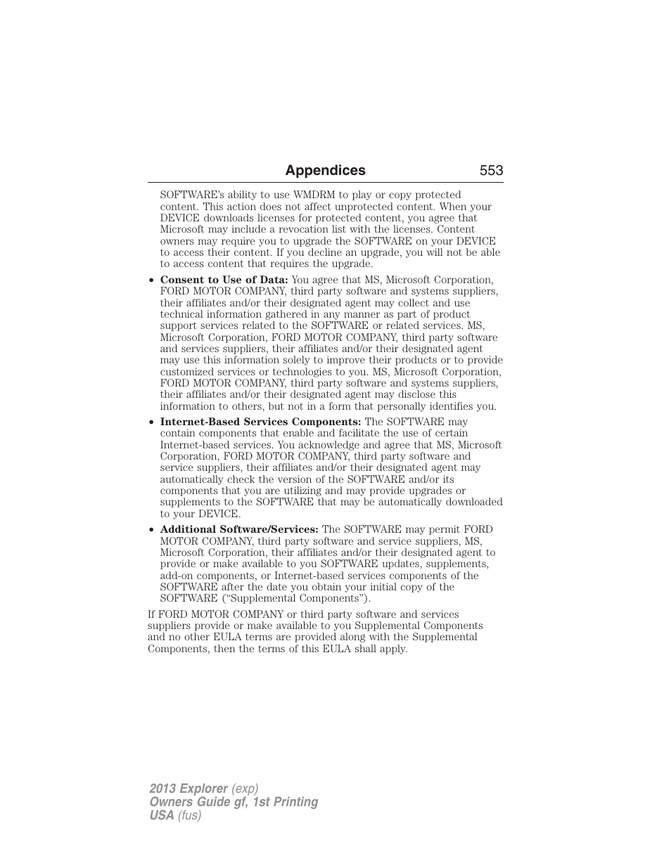 Appendices 553 | FORD 2013 Explorer v.1 User Manual | Page 553 / 576