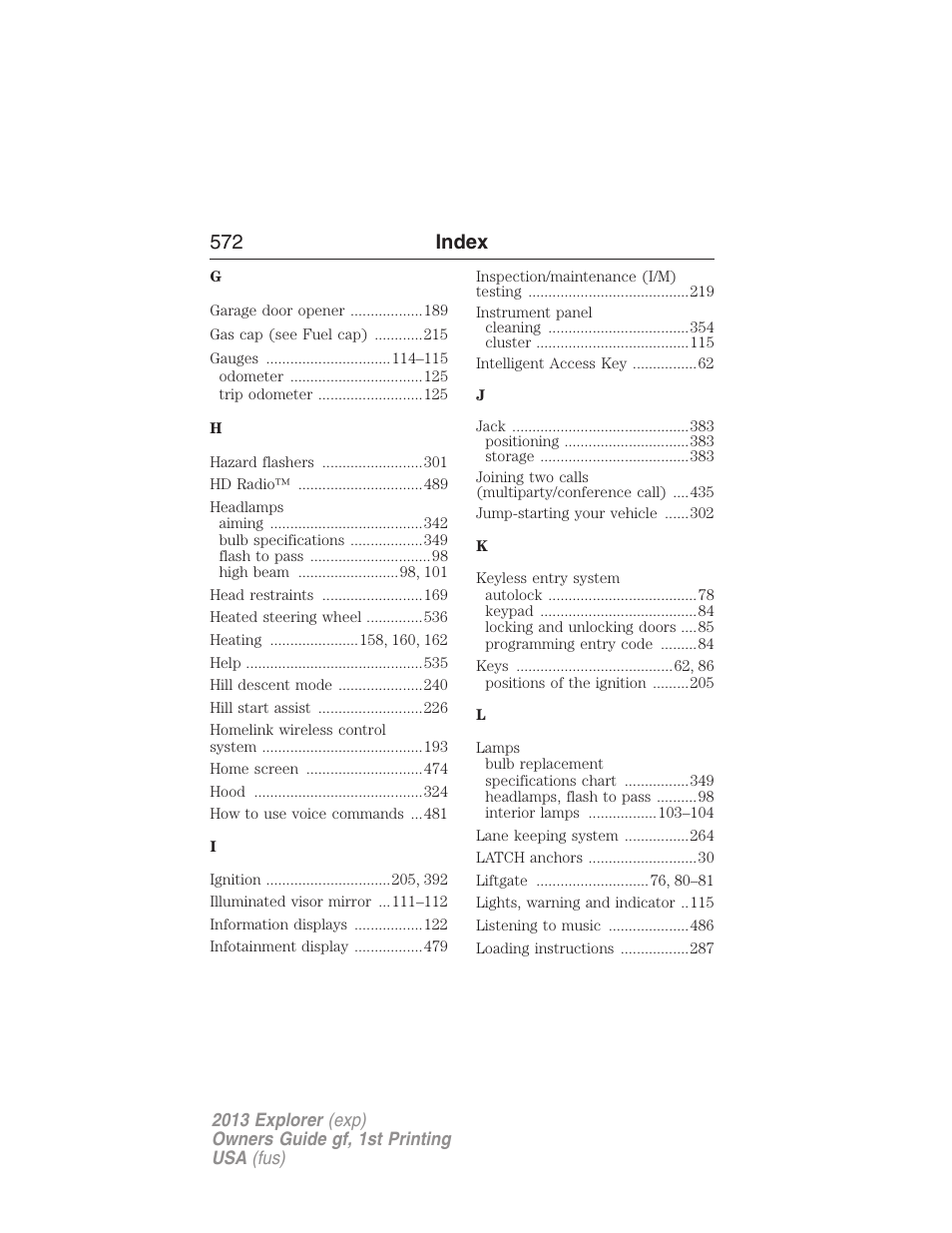 572 index | FORD 2013 Explorer v.1 User Manual | Page 572 / 576