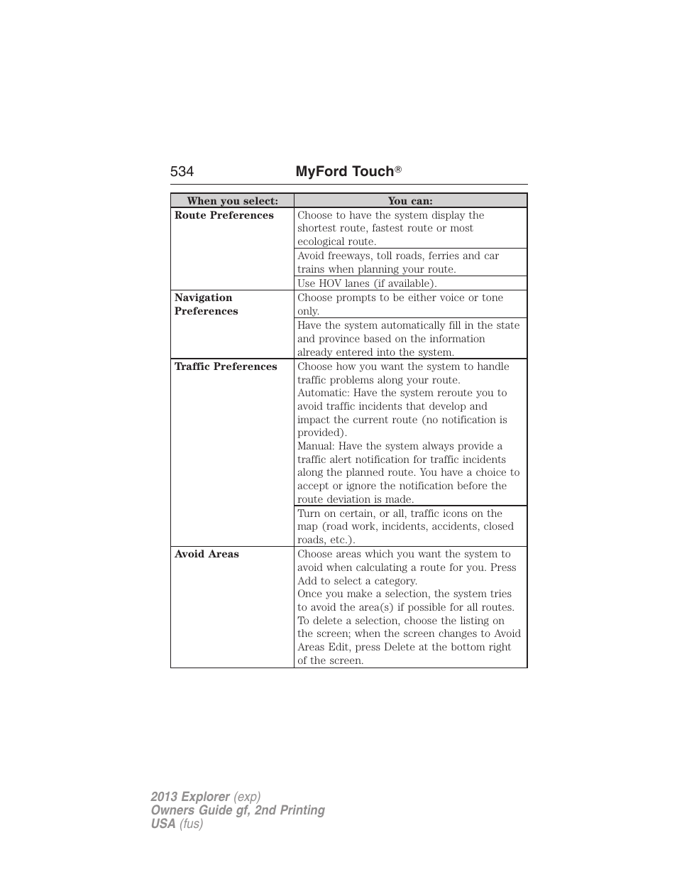 534 myford touch | FORD 2013 Explorer v.2 User Manual | Page 534 / 565