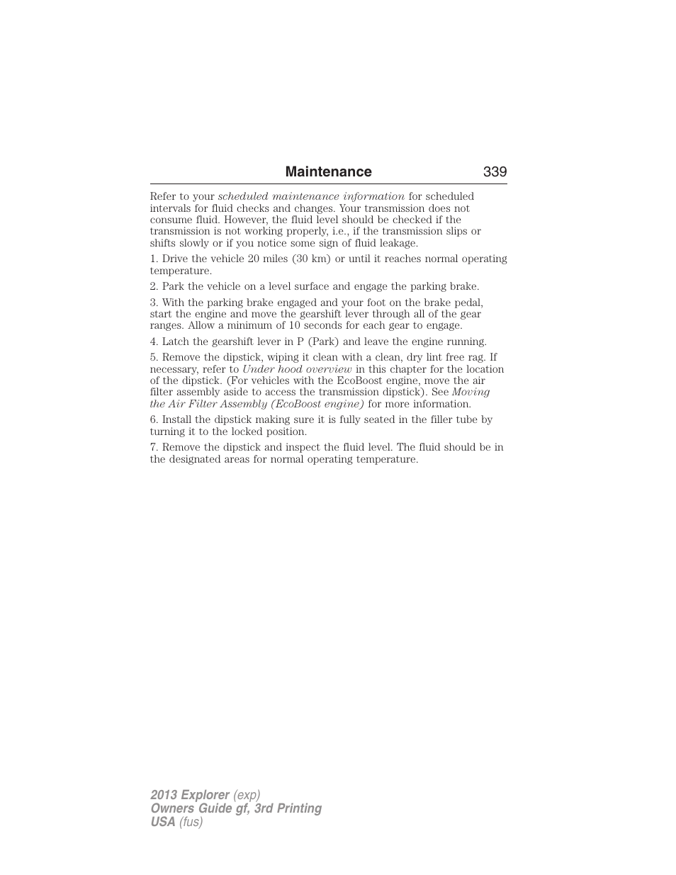 Maintenance 339 | FORD 2013 Explorer v.3 User Manual | Page 340 / 579