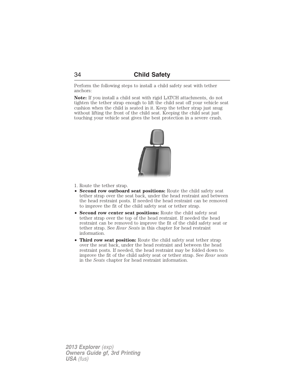 34 child safety | FORD 2013 Explorer v.3 User Manual | Page 35 / 579