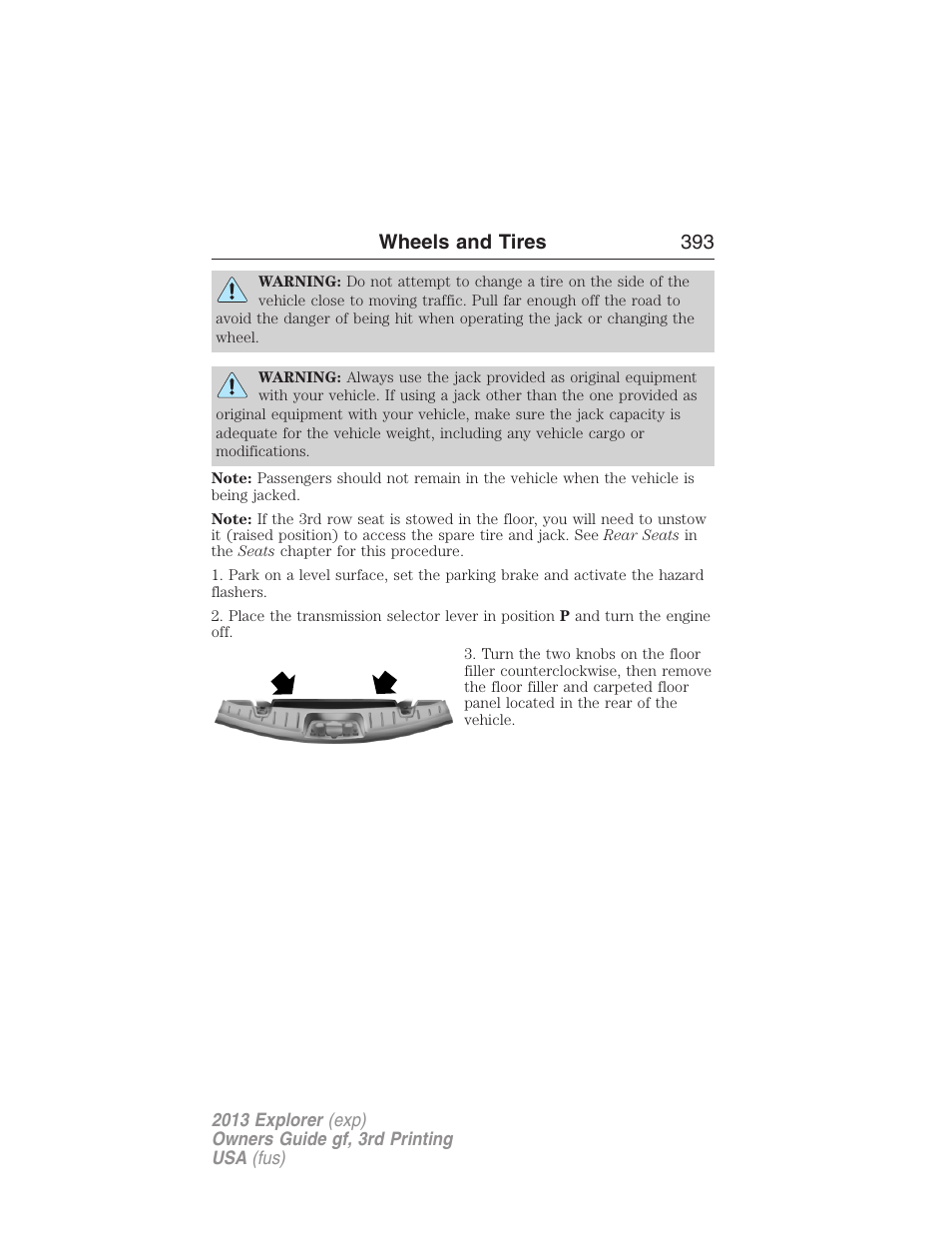 Wheels and tires 393 | FORD 2013 Explorer v.3 User Manual | Page 394 / 579