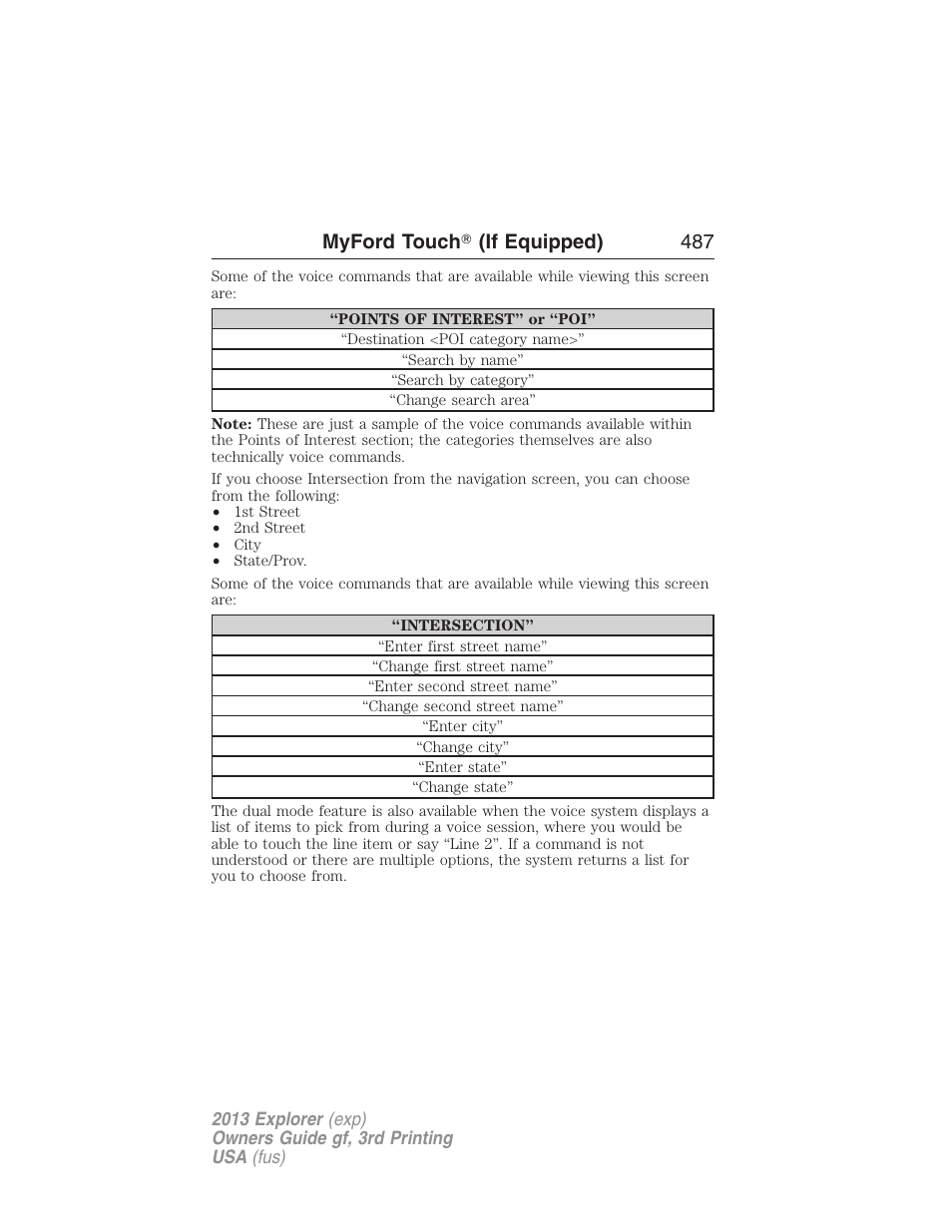 Myford touch ா (if equipped) 487 | FORD 2013 Explorer v.3 User Manual | Page 488 / 579