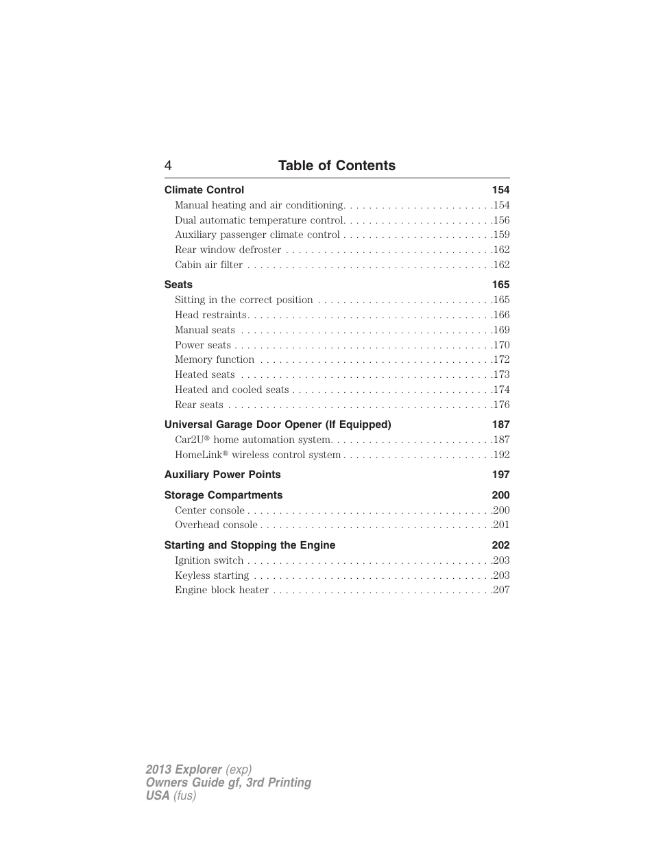 4table of contents | FORD 2013 Explorer v.3 User Manual | Page 5 / 579