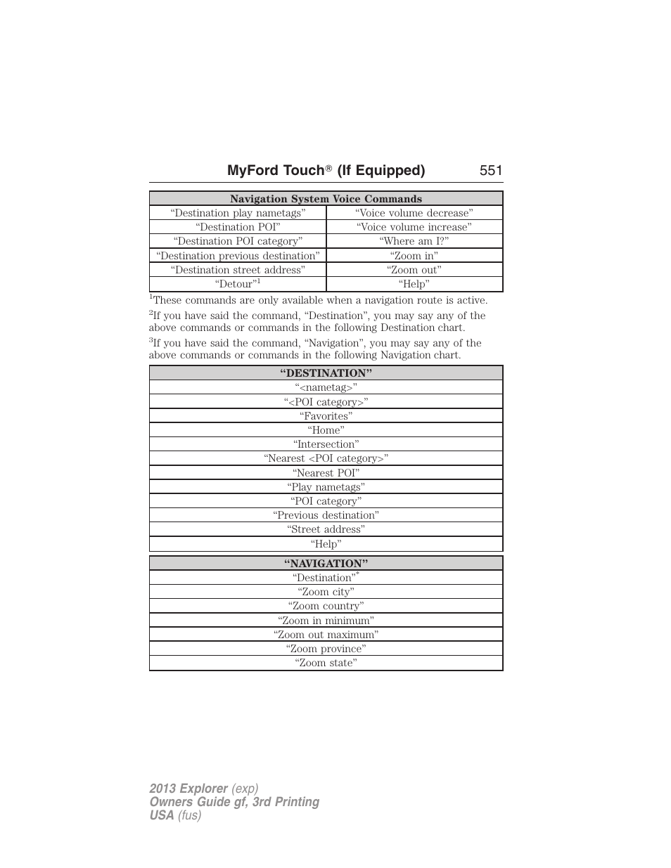 Myford touch ா (if equipped) 551 | FORD 2013 Explorer v.3 User Manual | Page 552 / 579