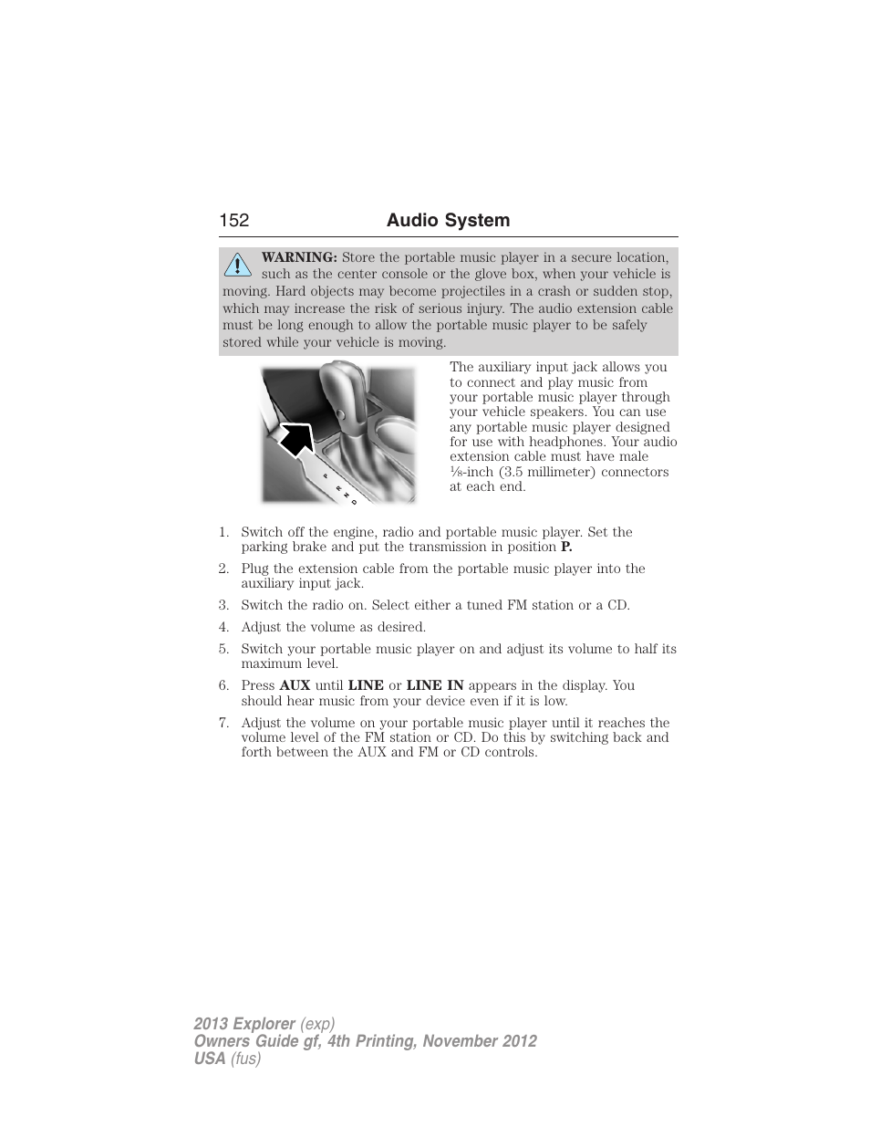152 audio system | FORD 2013 Explorer v.4 User Manual | Page 153 / 586