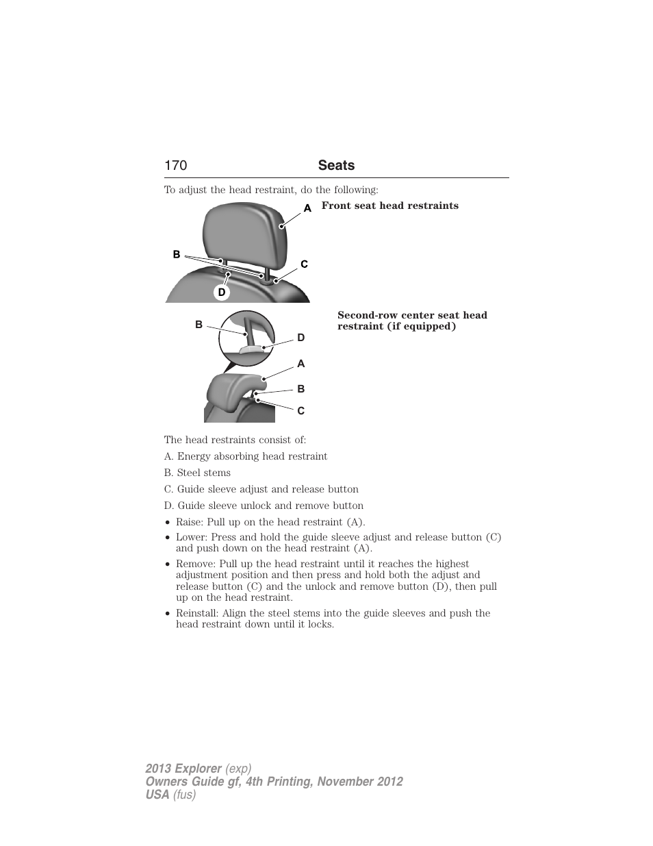 170 seats | FORD 2013 Explorer v.4 User Manual | Page 171 / 586