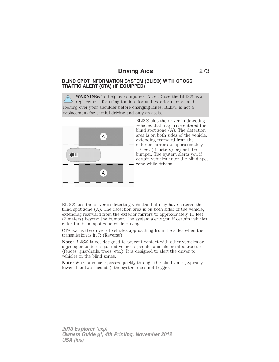 Driving aids 273 | FORD 2013 Explorer v.4 User Manual | Page 274 / 586