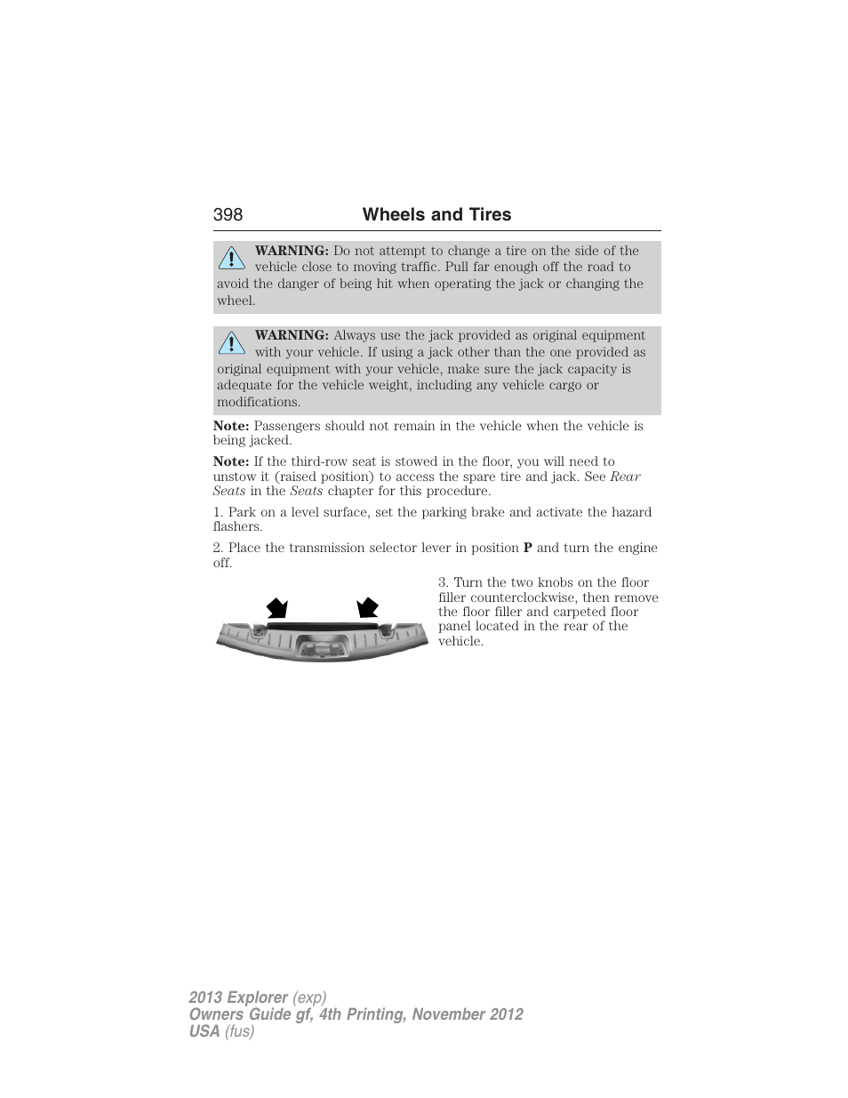 398 wheels and tires | FORD 2013 Explorer v.4 User Manual | Page 399 / 586