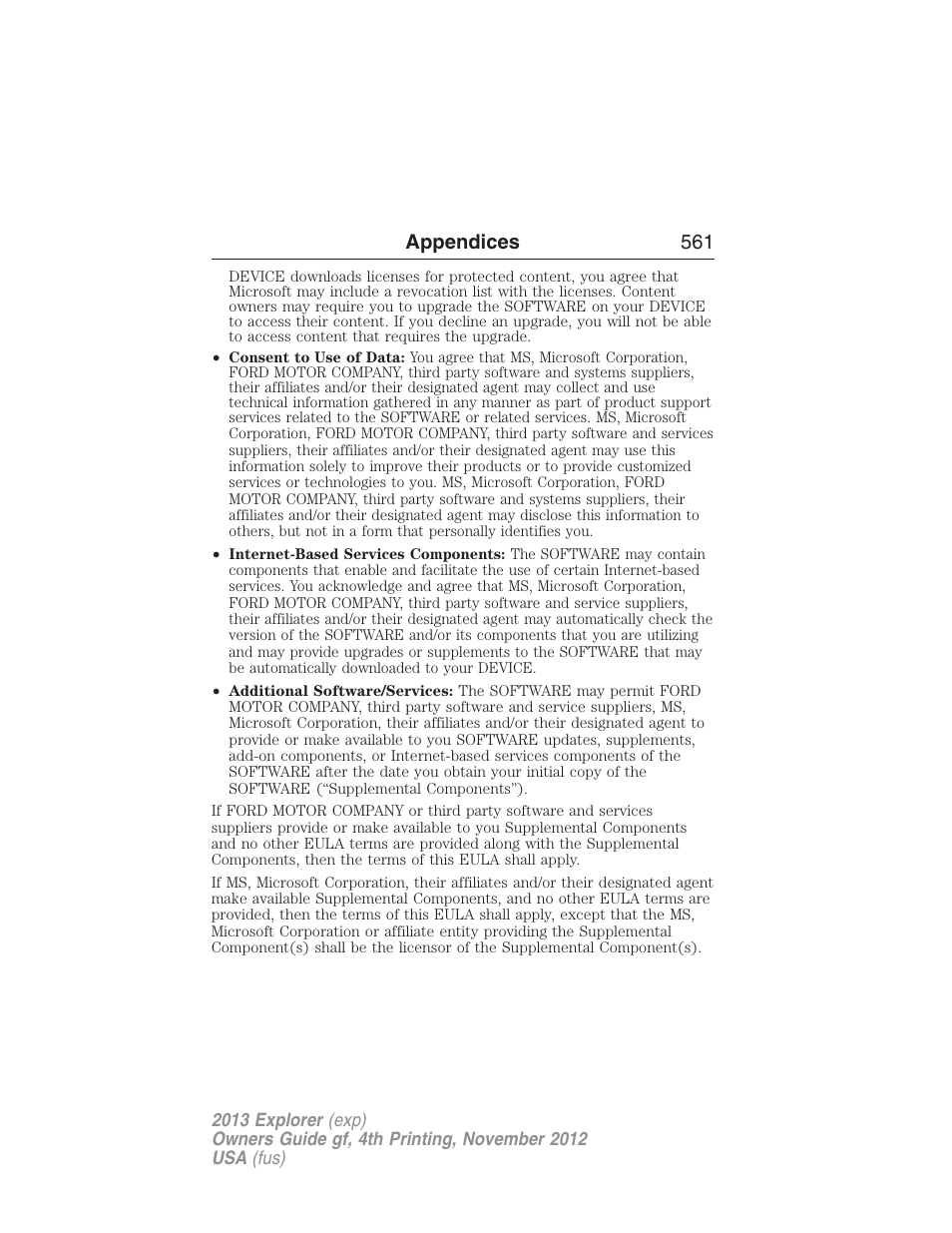 Appendices 561 | FORD 2013 Explorer v.4 User Manual | Page 562 / 586