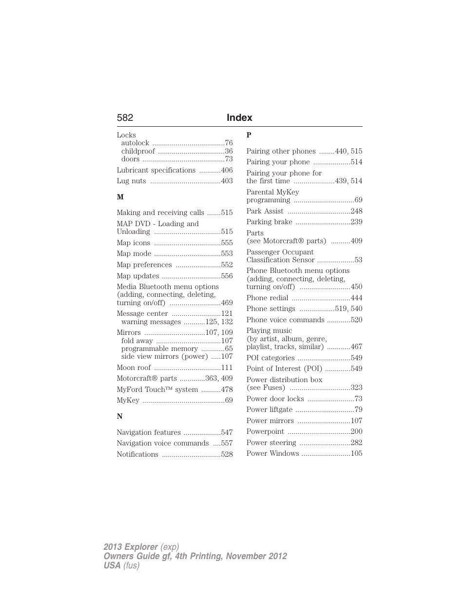 582 index | FORD 2013 Explorer v.4 User Manual | Page 583 / 586