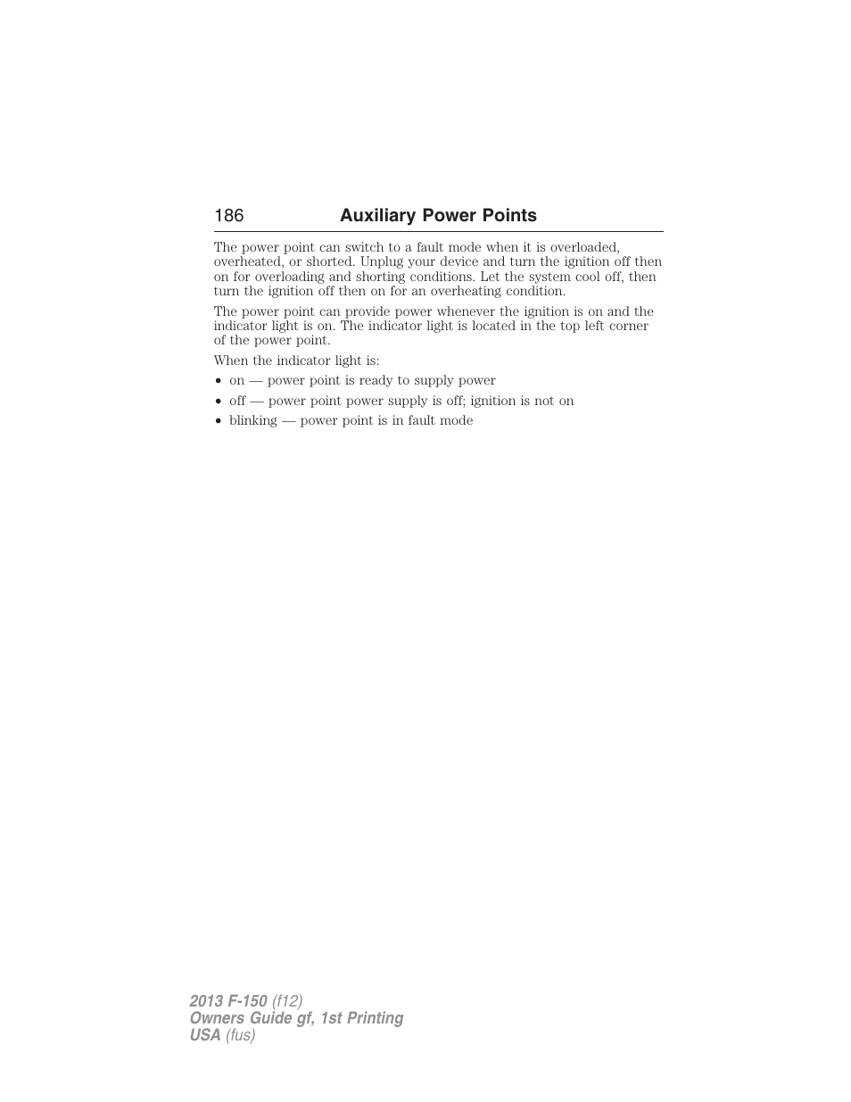 FORD 2013 F-150 v.1 User Manual | Page 186 / 570