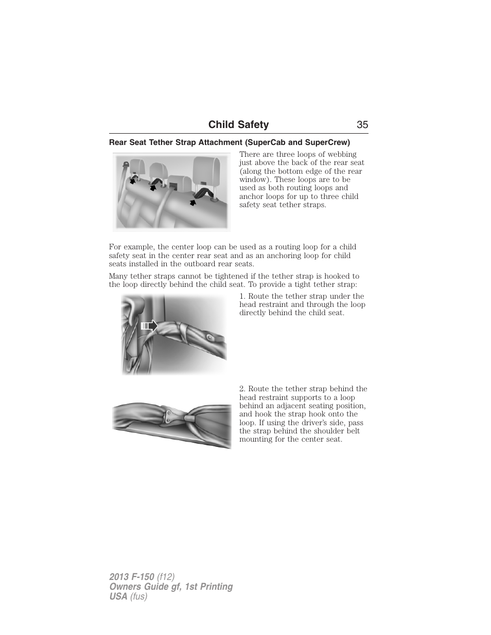 Child safety 35 | FORD 2013 F-150 v.1 User Manual | Page 35 / 570