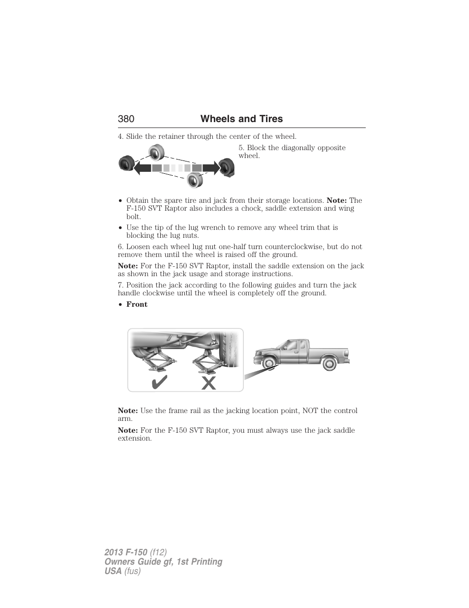 380 wheels and tires | FORD 2013 F-150 v.1 User Manual | Page 380 / 570