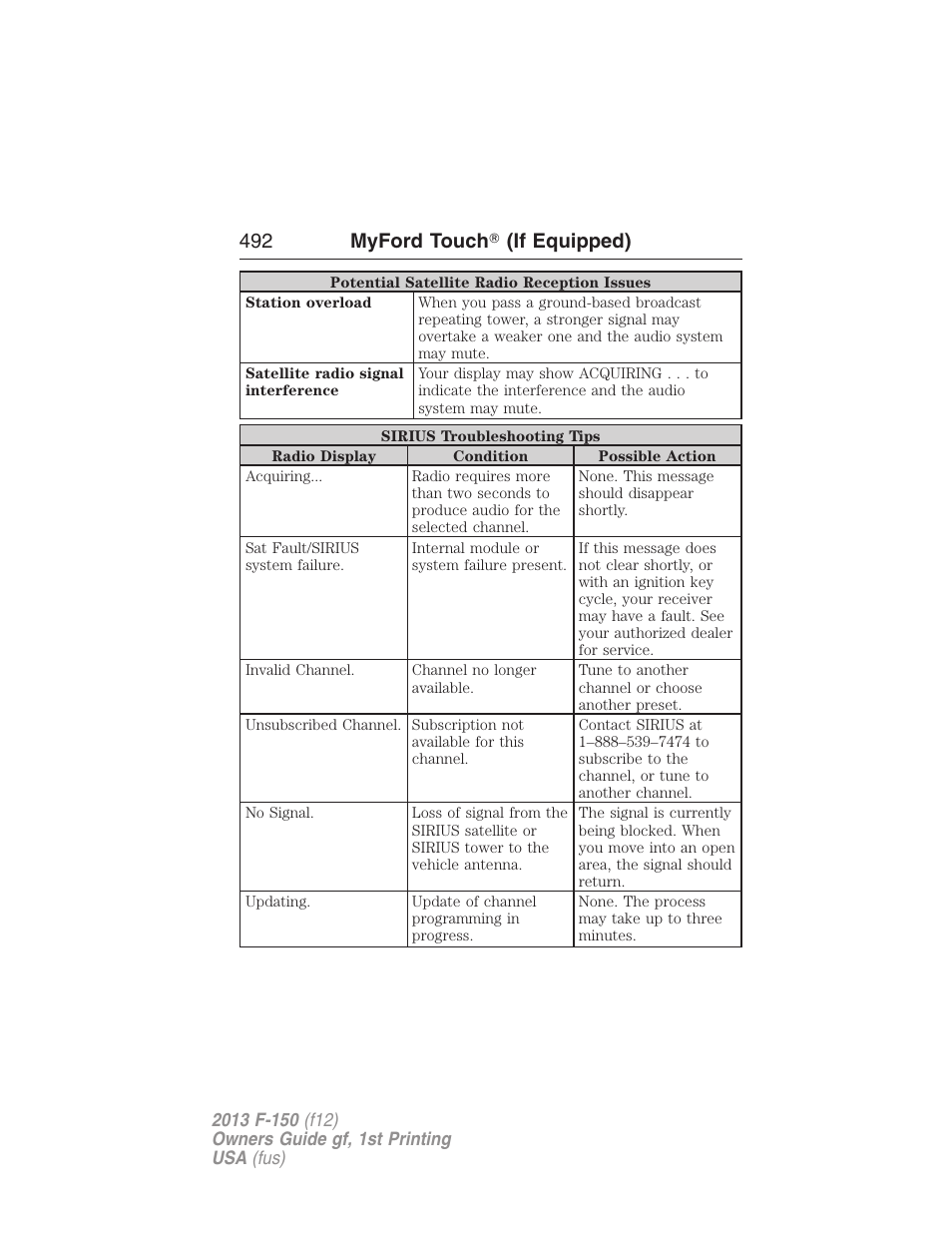 492 myford touch ா (if equipped) | FORD 2013 F-150 v.1 User Manual | Page 492 / 570