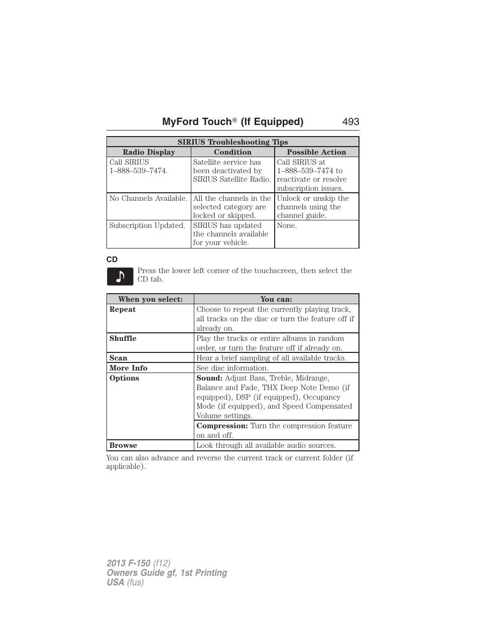 Myford touch ா (if equipped) 493 | FORD 2013 F-150 v.1 User Manual | Page 493 / 570