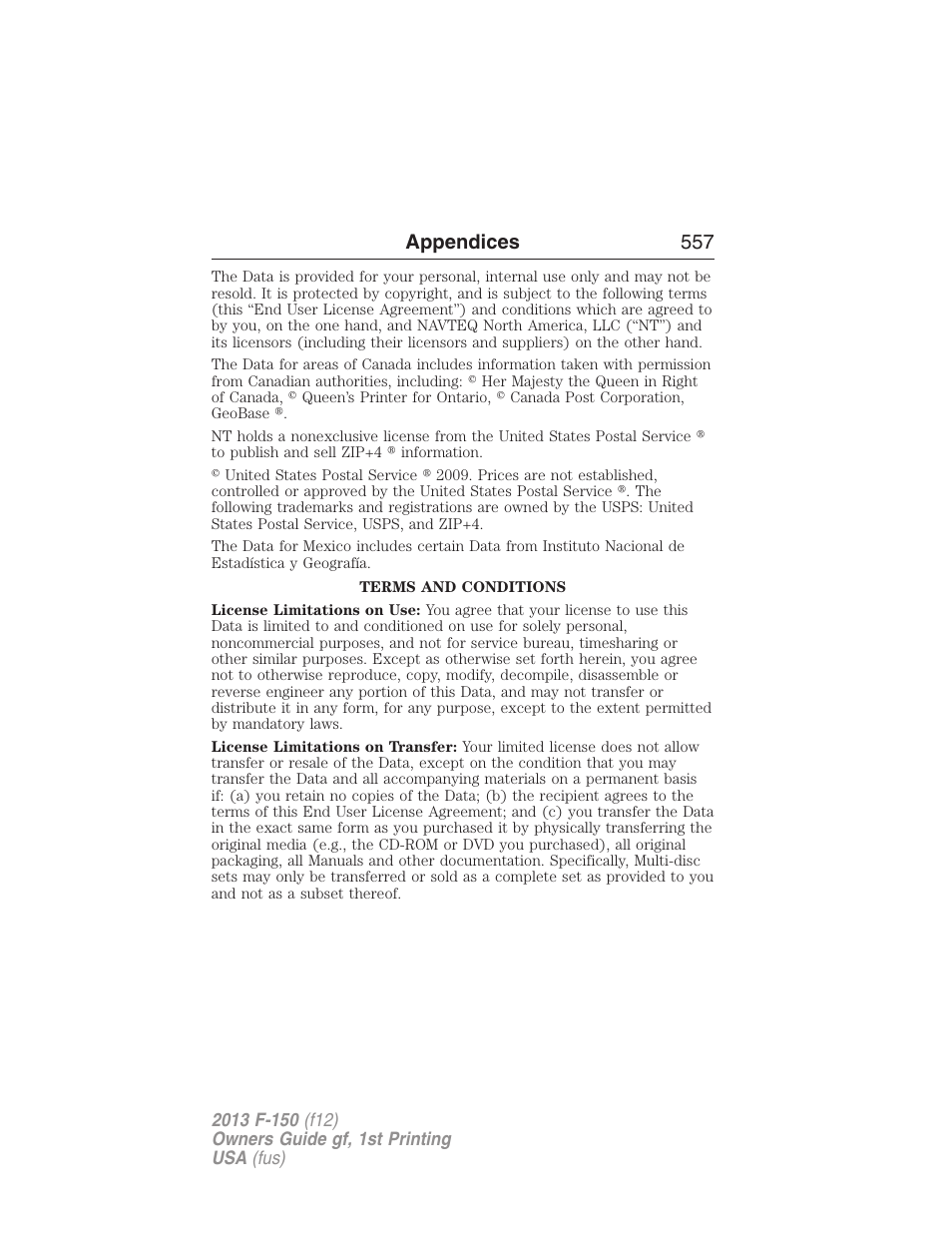 Appendices 557 | FORD 2013 F-150 v.1 User Manual | Page 557 / 570