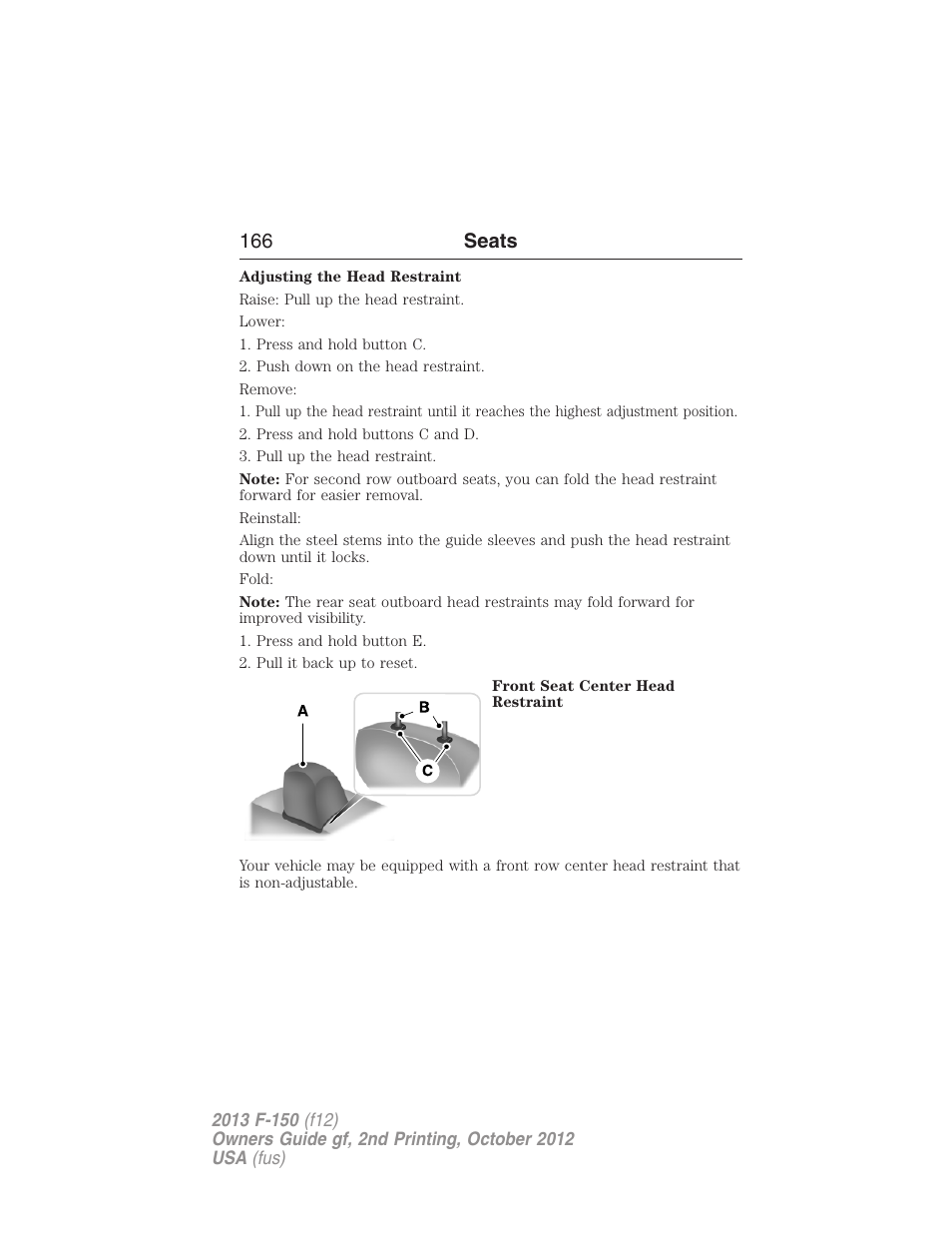 166 seats | FORD 2013 F-150 v.2 User Manual | Page 167 / 577