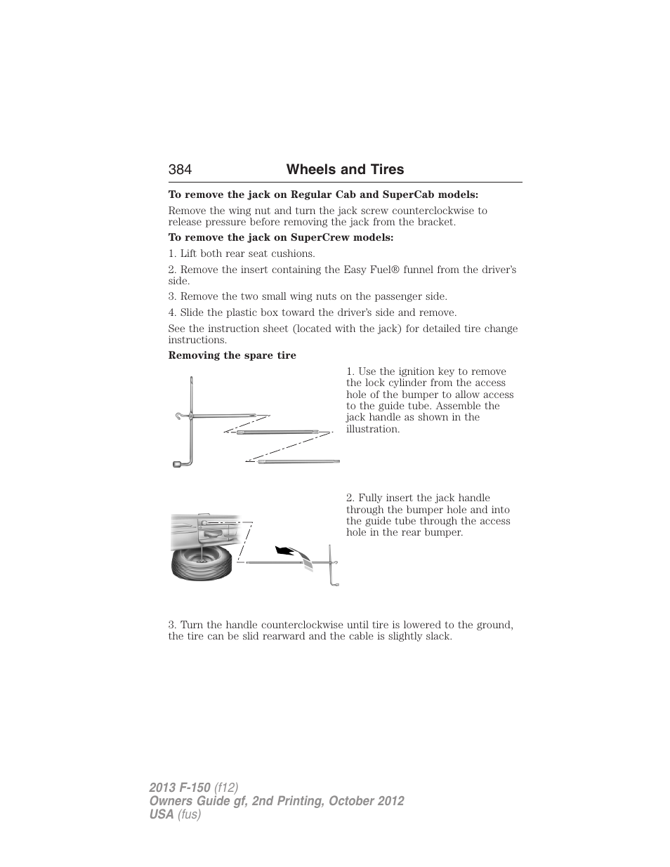 384 wheels and tires | FORD 2013 F-150 v.2 User Manual | Page 385 / 577