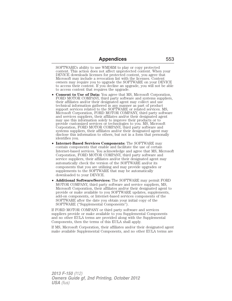 Appendices 553 | FORD 2013 F-150 v.2 User Manual | Page 554 / 577