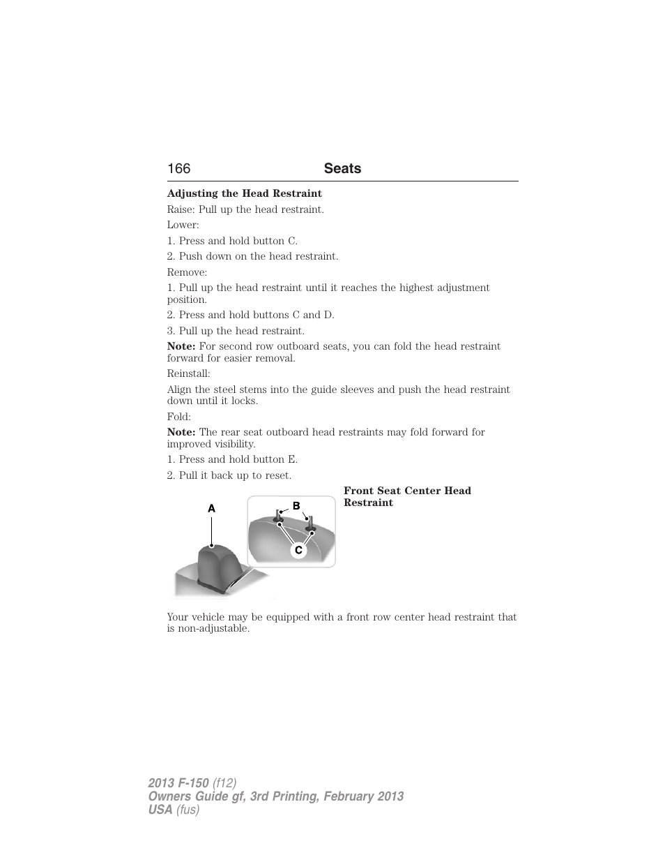 166 seats | FORD 2013 F-150 v.3 User Manual | Page 167 / 592