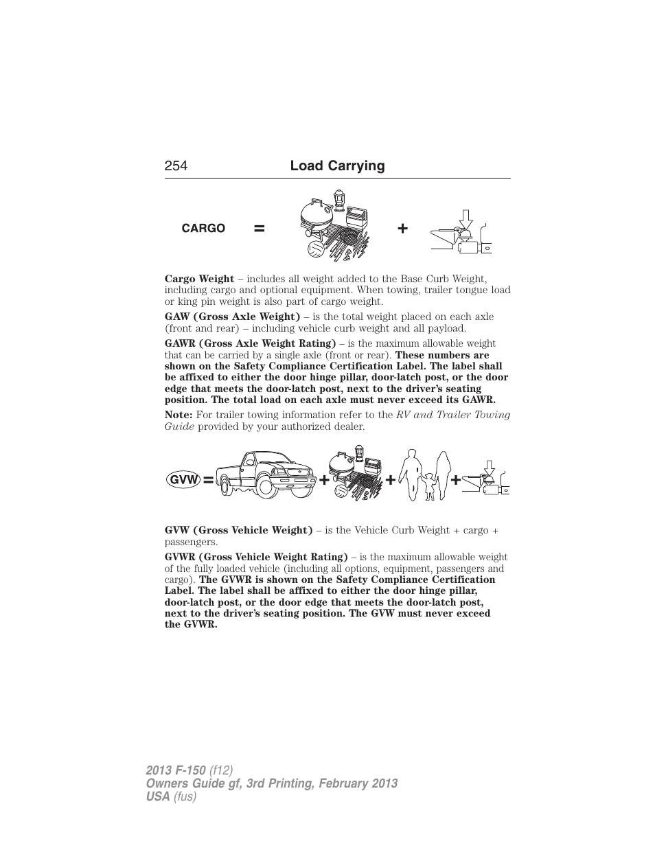 254 load carrying | FORD 2013 F-150 v.3 User Manual | Page 255 / 592