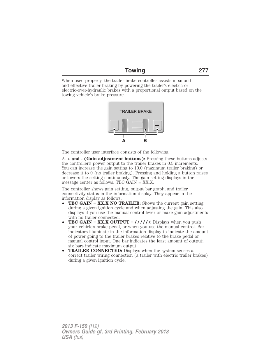 Towing 277 | FORD 2013 F-150 v.3 User Manual | Page 278 / 592