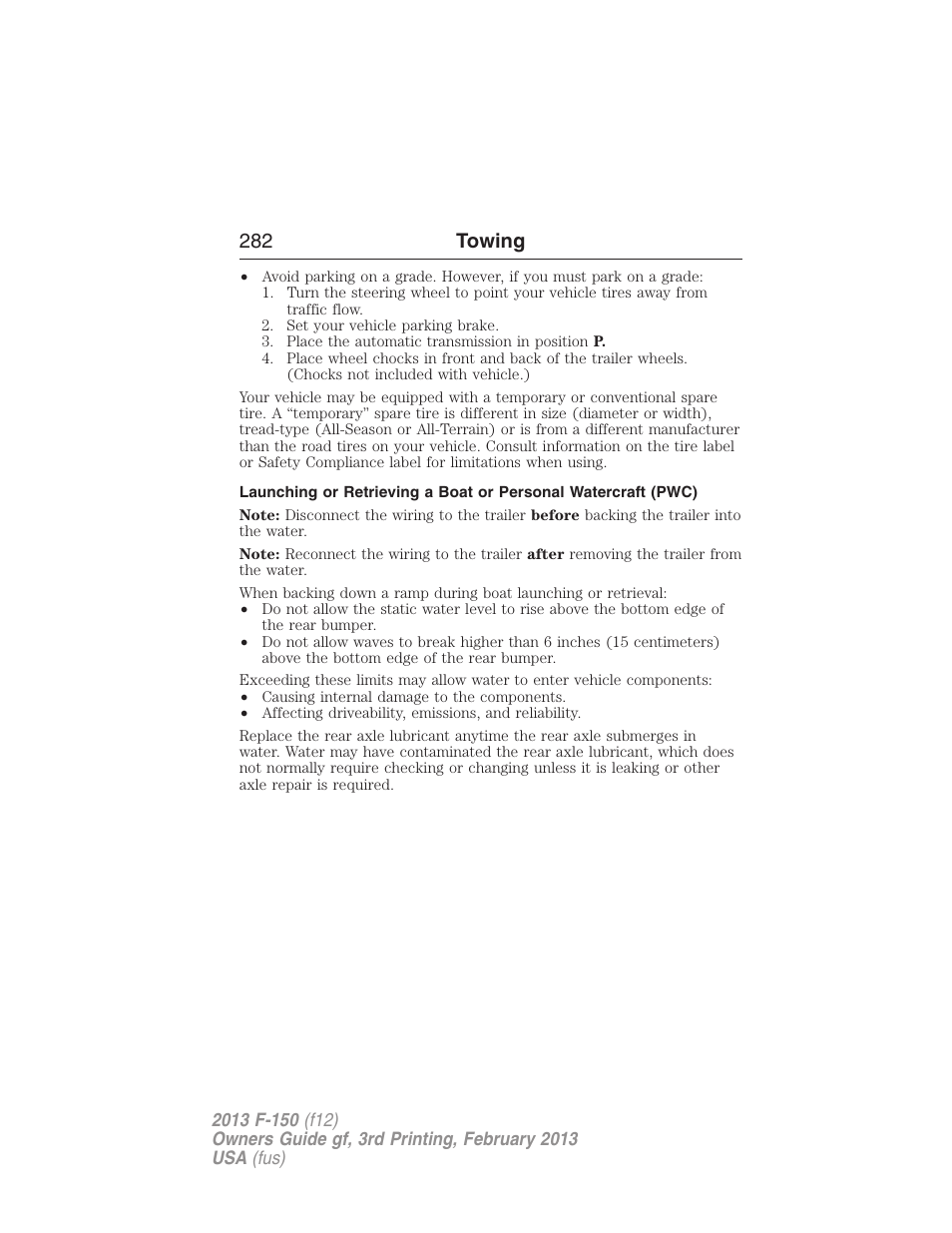 282 towing | FORD 2013 F-150 v.3 User Manual | Page 283 / 592