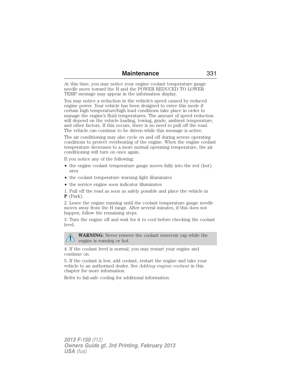 Maintenance 331 | FORD 2013 F-150 v.3 User Manual | Page 332 / 592